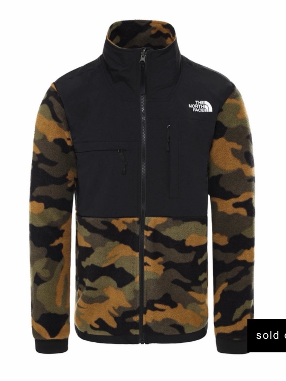 Men’s The North Face Denali-style fleece jacket in a bold black + woodland camo - Picture 2 of 9